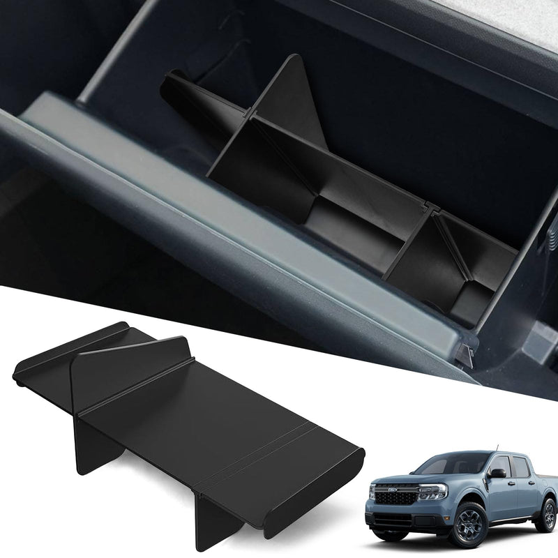 Upgrade Car Storage Organizer Fit for Ford Maverick 2025 2022-2024 Glove Box Organizers Insert Compartment Tray ABS Black Materials Dividers