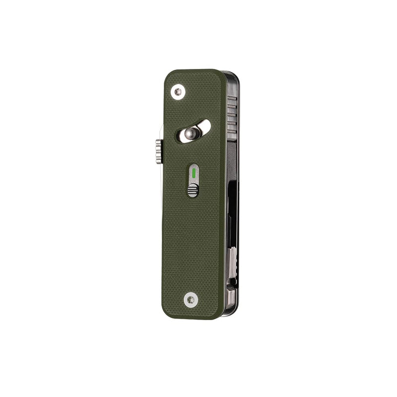 ROXON S503G 9 in 1 Mini Multi Tool EDC Pocket Knife Multitool with G10 Handle,Scissors,Screwdriver,Threader,Awl, Flat Screwdriver,Ruler,Tweezers for Outdoors Fishing Camping,Gifts for Men (Green) Green