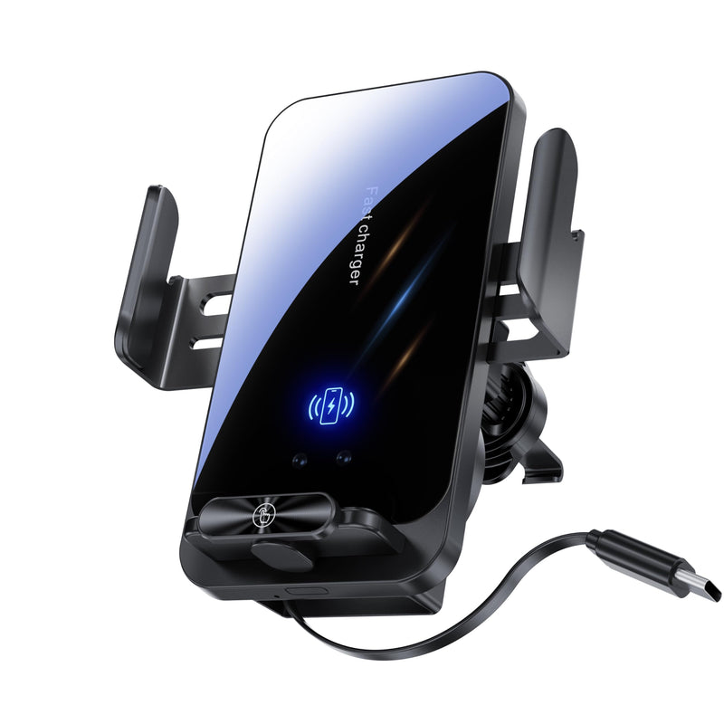 Magnetic Phone Holder Car Wireless Charger, 66W Fast Charging Phone Mount 360 Adjustable Rotatable Auto-Clamping Car Vent for Mount - Dashboard Phone Holder for iPhone/Android/Samsung (Black)