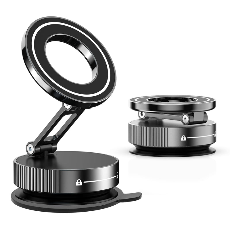 Direct Attach Leather Dashboards 360° Adjustable Suction Car Phone Mount，Vacuum Magnetic Cell Phone Car Holder for iPhone 17 17 Pro 17 Pro Max 16 Pro Max 15 14 13 12 Plus & Android ，Car Phone Mounts