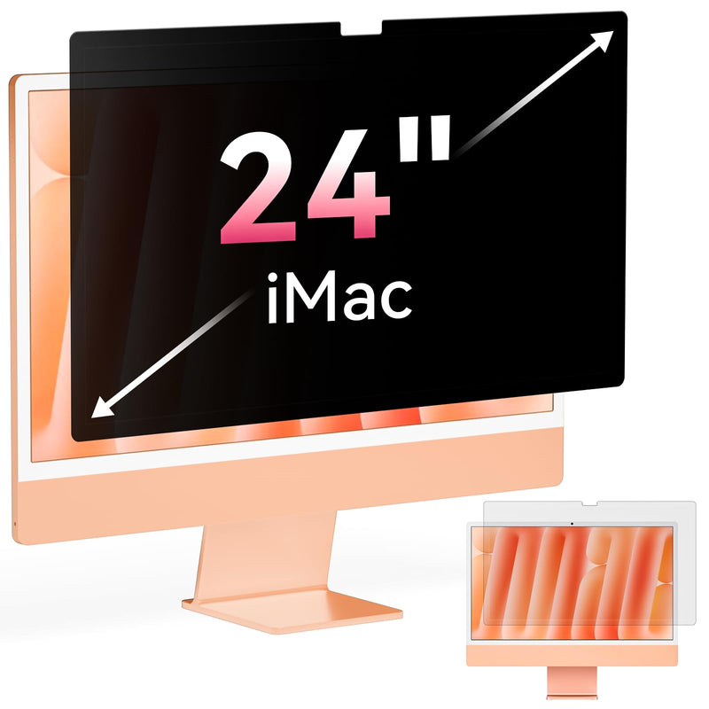 2025 Upgraded iMac Privacy Screen for 24 Inch 2021-2025 Destop Computer Monitor, Anti Glare Blue Light Filter Shield, Anti Spy Privacy Protector iMac 24 Inch Privacy Screen