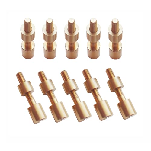 10 Sets Nuts Bolts Fasteners for Knives Handle Grips Hilts (Brass) Brass
