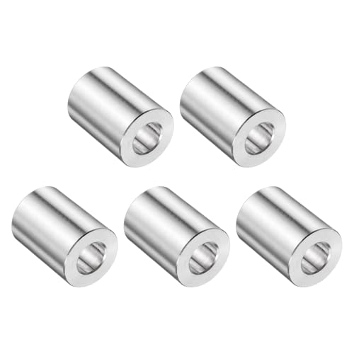 uxcell 5pcs Stainless Steel Spacer 1/2" Bore x 1" OD x 1-1/8" Length Screw Bushing Plain Finish Round Metal Spacer for M12 Screws Bolts and Rods 1/2" x 1" x 1-1/8"