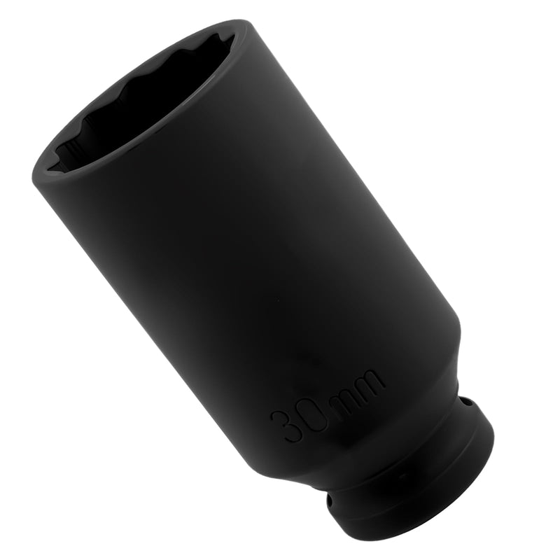 30mm Socket 1/2 Drive,30mm 12 Point Axle Nut Socket for Quick Dismantling Axle Shaft Nuts,Professional 30 mm Sockets Deep Impact Sockets Set 1/2 Drive Automotive Tools