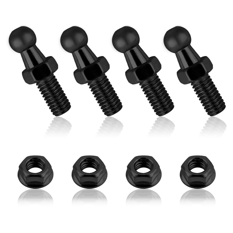 4PCS 10mm Ball Stud,5/16-18 Thread x 3/5" Gas Spring Strut Mount Stud with Hardware Nuts for Gas Struts Ball Ended Bonnet,Universal Vehicle Accessories Gases Strut Mounting Brackets