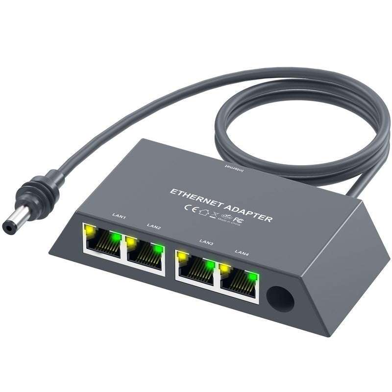 Starlink Gen3/Mini Ethernet Adapter with 4 RJ45 Ports,Multi Ports Starlink Ethernet Adapter with Wired External Network for Other Devices and Network Cable[4 Devices Networked Simultaneously] Multi(mini/gen 3)