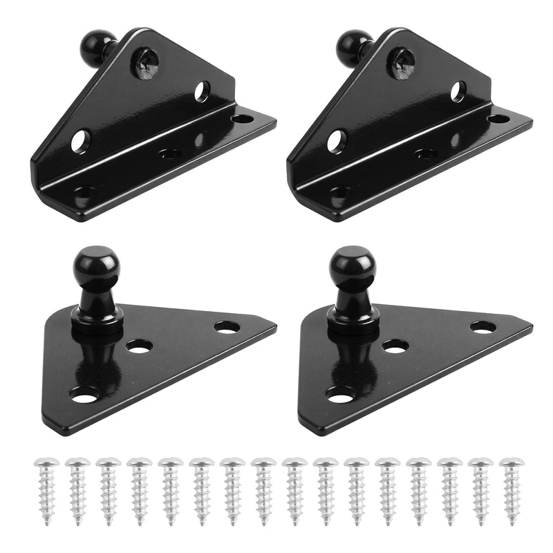 4PCS 10mm Ball Stud Mounting Brackets,Gas Strut Mount Bracket for Heavy-Duty Lift Supports & Gases Spring Struts,Professional Gas Strut Mounting Brackets with 16 Screws
