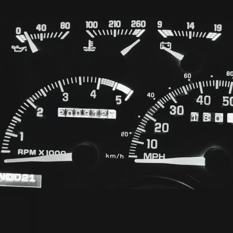 WLJH Dash Cluster LED Light Kit White 300LM Dimmable Non-Polarity Instrument Gauge Lights Replacement for 1988-1994 Chevy GMC C/K1500 C/K2500,Pack of 10 Dash Lights