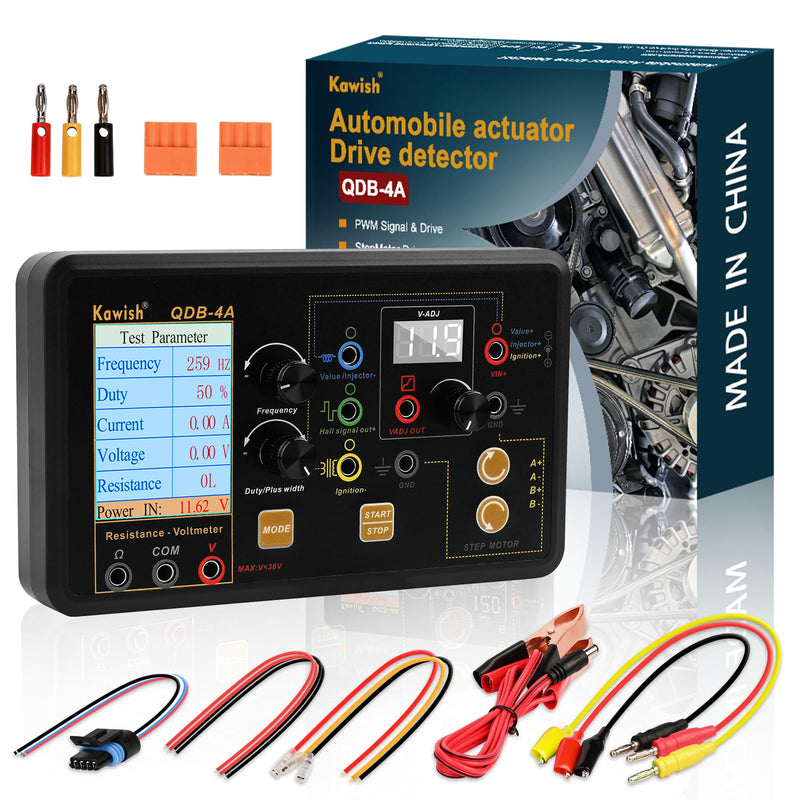  [AUSTRALIA] - QDB-4A Ignition Coil Tester, Automobile Actuator Drive Detector, Drive Fault Tester for Test Including Injector Solenoid Valves Idle Stepping Instrument Urea Pump Motors Driver Treasure