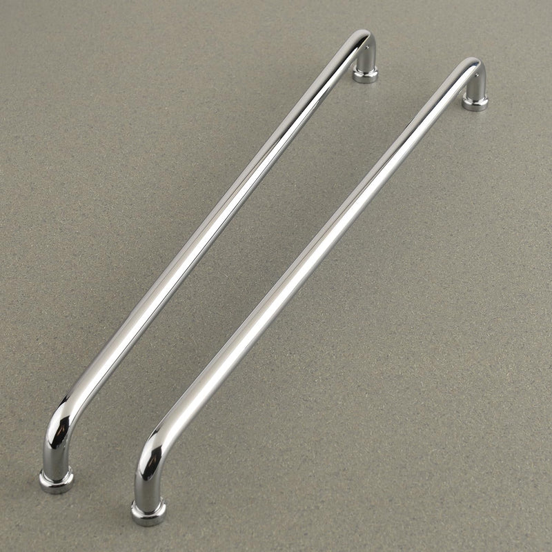 5 Pack White and Silver Cabinet Pulls Chrome Drawer Handles 12-5/8 Inch Hole Center Long Handles for Cabinets and Drawers Modern Closet Door Pulls Kitchen Hardware Pull Handle 12 5/8 Inch(320mm) Chrome Silver
