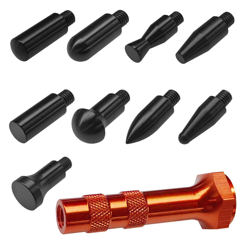 Paintless Dent Repair Kit, 9 Different Shaped Hammer Heads & Metal Tap Down Pen, DIY Vehicle Body Dent Remover Tool Set for RV, SUV, Truck