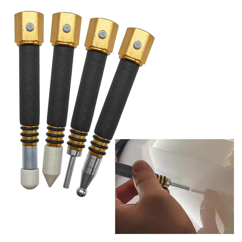 4PCS PDR Tap Down Tool, Pen Shape Knockdown Remover, Car Paintless Dent Removal Kit, Portable Car Body Bulge Repair Tools, Anti Dent Automotive Damage Traceless Repair DIY Tool
