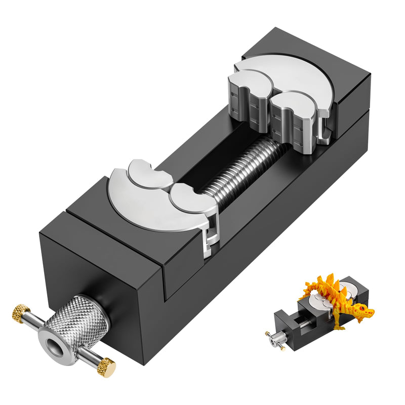 WhiteRhino Mini Vise Clamp,Smart Fractal Vise Drill Press Vise Bench Vise,Heavy Duty Self-Adjusting Aerospace-grade Aluminum Alloy&Precision CNC Machined— Crafts,Jewelry Making, Modeling,DIY,Repairs