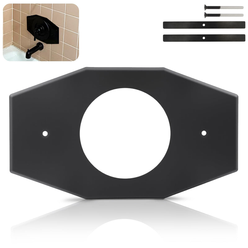 One-Hole-Remodel-Cover-Plate Replace 2 Handle or 3 Handle Shower（1-Pack） Black 1 Pcs
