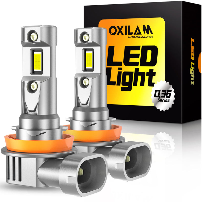 OXILAM H11 H8 H9 LED Bulb, 900% Ultra-Brightness, 5 Min Quick Install, 70000 Hours Lifespan, No Flicker, Plug and Play, Pack of 2 H11/H16