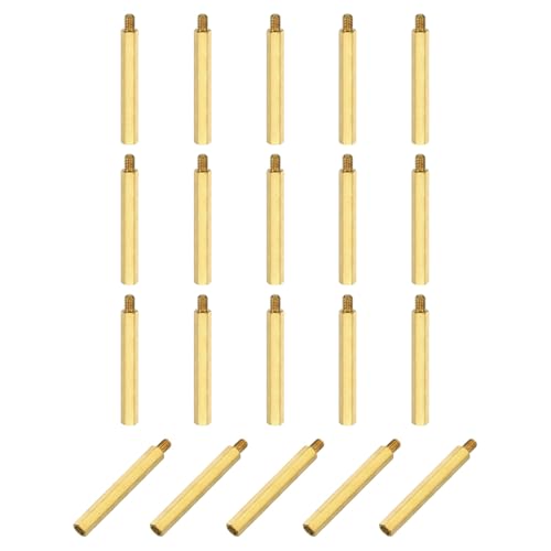 uxcell 20Pcs Male to Female Thread Spacer Screws, M5 x 50mm + 7mm Brass Hex Standoff Screws PCB Motherboard for Drone Quadcopter, Computer and Circuit Board