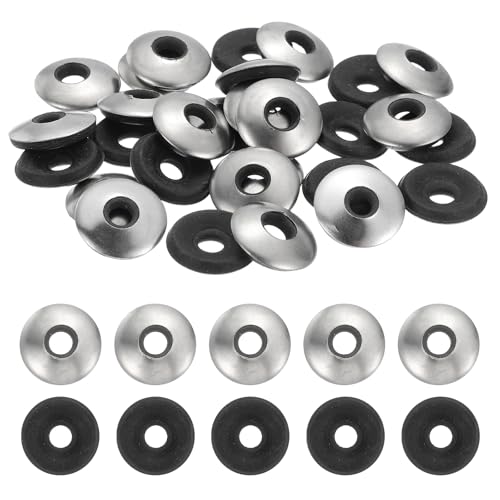 MECCANIXITY 120Pack Stainless Steel EPDM Bonded Sealing Washers, #10 x 5/8" Neoprene Cushioning Washer Gasket for Screws Bolts Machinery (M4.8x16mm) #10 x 5/8"(M4.8x16mm) 120