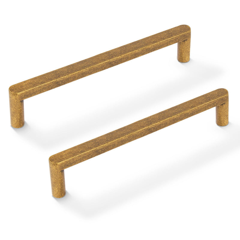 Antique Brass Zinc Alloy Solid Cabinet Pulls 5 Inch(128mm) Hole Center,Heavy Duty Vintage Retro Drawer Handles Cabinet Hardware for Bedroom,Dresser,Kitchen 6 Pack 8521 5 in Hole Centers Antique Brass