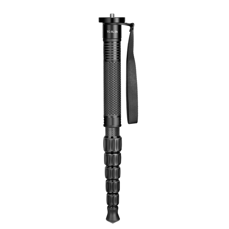 TONYBOO 61" Carbon Fiber Camera Monopod,28mm 6-Section Height,Portable Lightweight,Max Load 16 lbs,Monopod for DSLR Mirrorless Cameras Camcorders Compatible with Canon Nikon Sony
