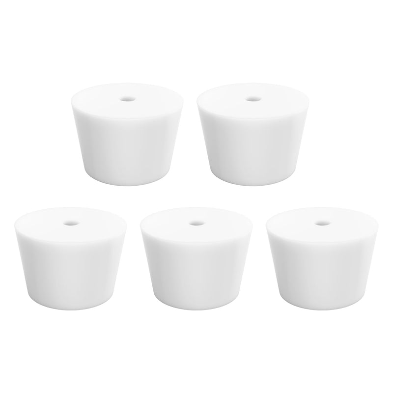 stonylab Silicone Stoppers, 5-Pack Standard 11# Natural Silicone Stoppers with 8 mm Aperture Single-Hole 11# Aperture: 8 mm