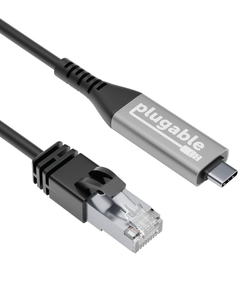 Plugable USB C to Ethernet Cable: USBC to RJ45 Ethernet Cord, Directly Connected LAN Gigabit Network Adapter for MacBook Pro, iPad Pro, iPhone 15/16, Laptop, USB4/Thunderbolt Compatible, 2m 6.6ft
