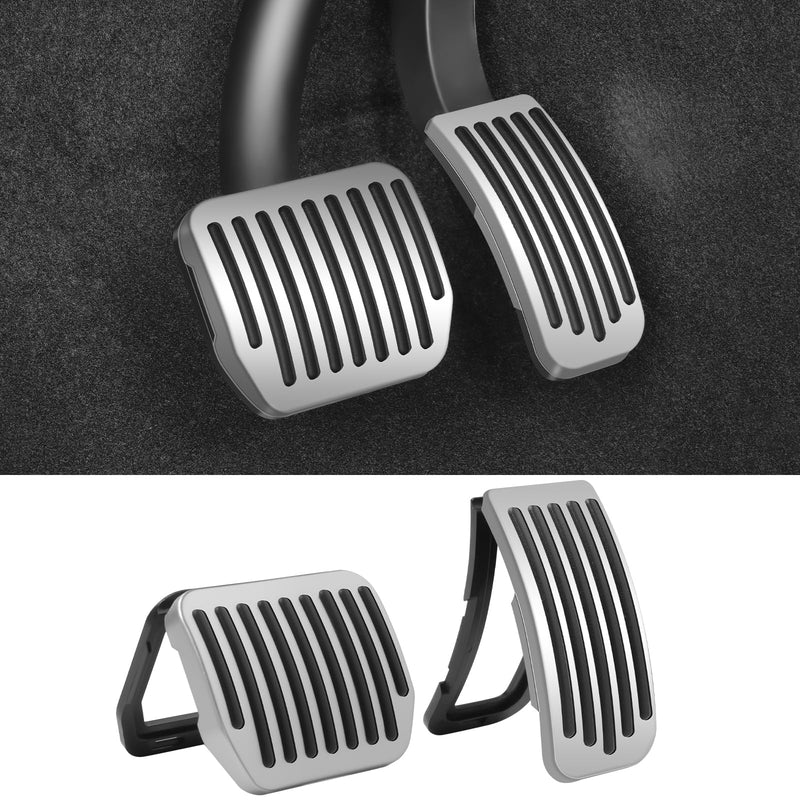 Performance ABS Pedal Pad Accessories Brake for Tesla Model y Juniper Accessories Model 3 Highland Accessories 2017-2026 Non-Slip Protector Accessories Foot Pedal Pad Replacement （Silver） New Pedal Pad Silver