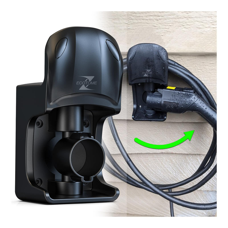 EV Charger Holder Wall Mount J1772 Holder for BMW Audi Ford Kia Rivian Volvo Gm Electric Vehicle Car, Swivel EV Charging Cable Organizer Black-305 One Size
