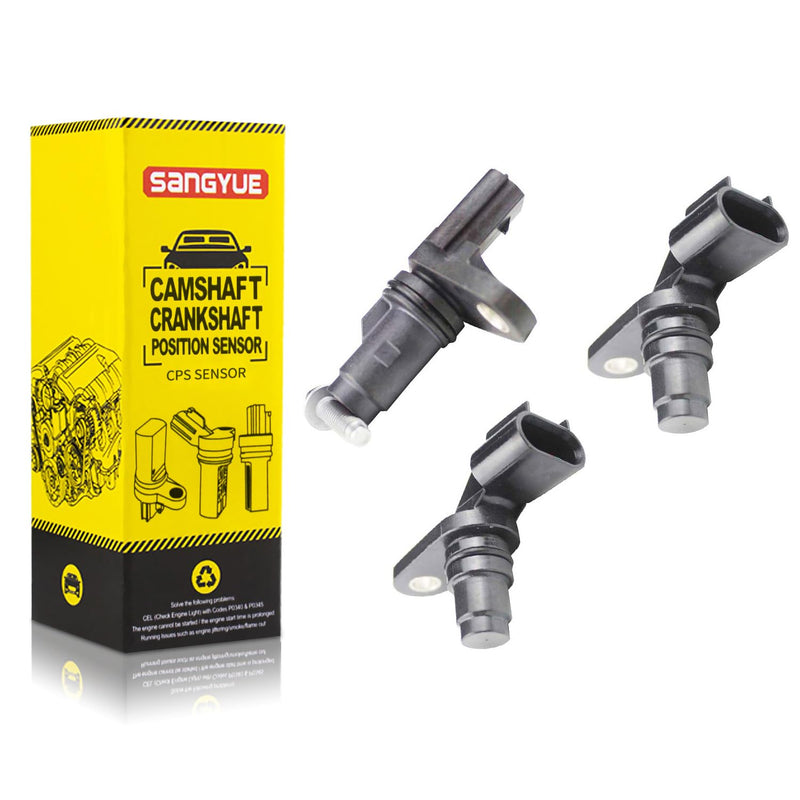 3pcs Crankshaft + Camshaft Position Sensor kit for 2.0L/2.2L/2.4L Chevrolet Chevy GMC Equinox Malibu Cobalt HHR Terrain Buick Pontiac Saturn
