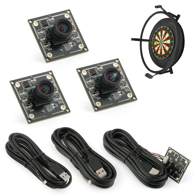 3 PCS OV9732 Camera Module 100 Degrees for Autodarts Dart Camera System 1280x720 30fps Face Detection Image Capture 2m Cable Usb2.0 Output Fit WinXP/7/8/10/Linux