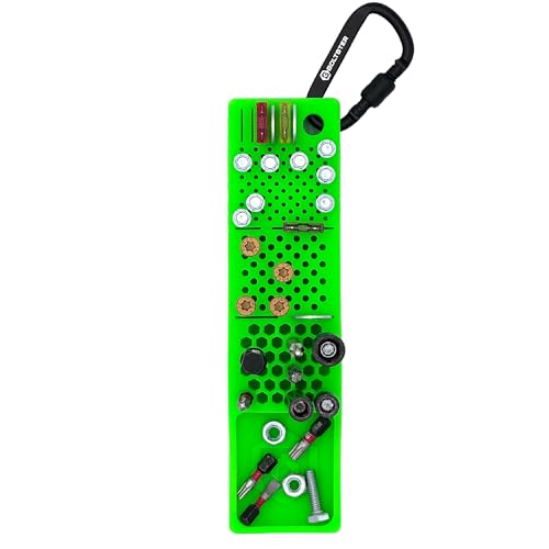 Boltster Bitster 2.0 Magnetic and Flexible Silicone Screw and Bolt Organizer Tray, 1/4 Inch Bit Holder for Screws, Drill Bits & Fasteners, Non Slip Tool Organizer for Garage, Workshop & Automotive Green