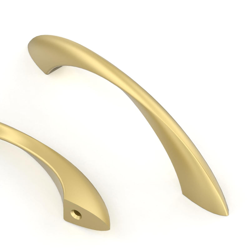 Asidrama 10 Pack 3.75 Inch(96mm) Brushed Gold Cabinet Pulls Cabinet Handles Cupboard Handles Kitchen Cabinet Hardware for Cupboard Drawer Pulls 3.75" Hole Center