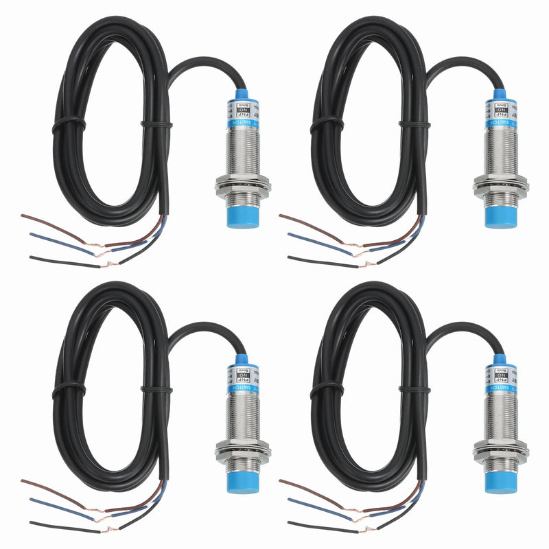 MECCANIXITY 4Pcs Inductive Proximity Sensor,PNP NO M18 DC 6-36V 300mA Proximity Switch Detector Approach Sensor 8mm 3 Wire for Industrial Automation LJ18A3-8-Z/BY 4