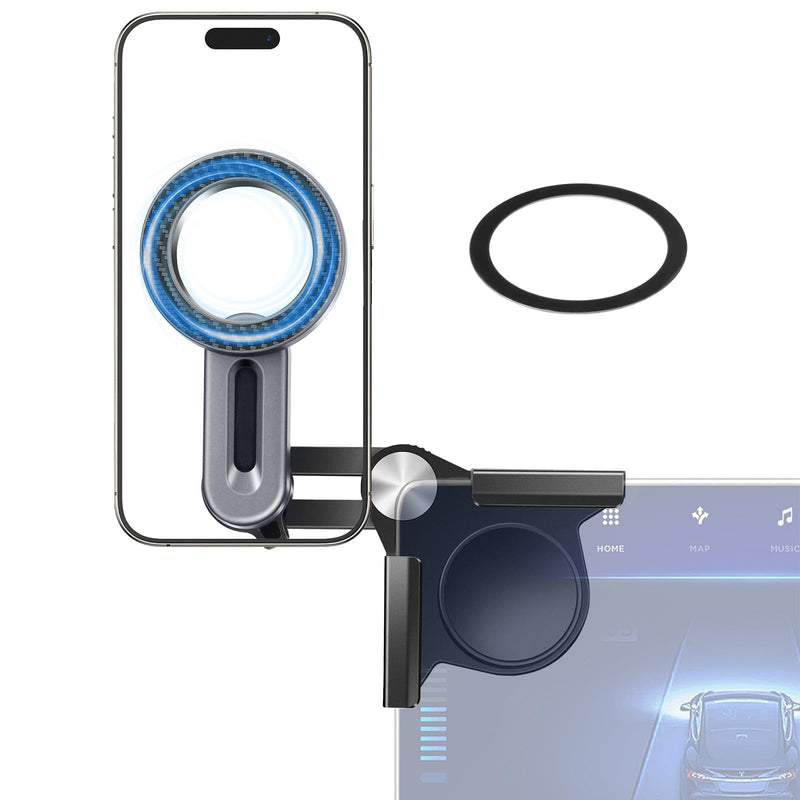 EEEKit Tesla Phone Holder, Magnetic Car Mount Compatible with MagSafe, No Glue Install, Tesla Model 3 Model Y Cybertruck Screen Dashboard Driving