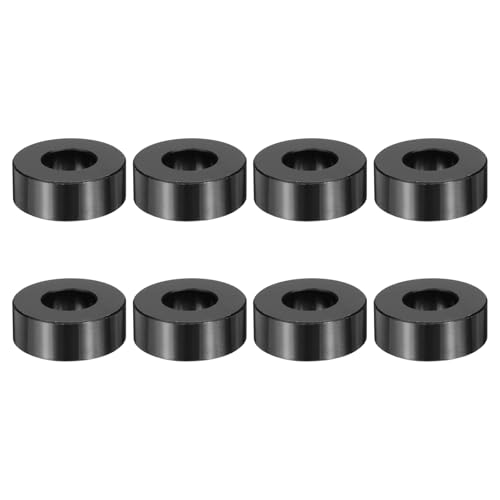 MECCANIXITY 8pcs M12 Metal Spacers, M12 x 1" OD x 3/8" L Aluminium Spacer Round Unthreaded Standoff Bushing Plain Finish for Screw Bolts, Black M12 x 1" x 3/8"