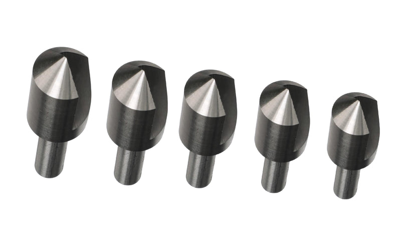 Drill America 5 Piece Single Flute Countersink Set, Sizes: 1/4, 3/8, 1/2, 5/8 and 3/4, 82 Degrees 5 Piece Set (1/4 -3/4)