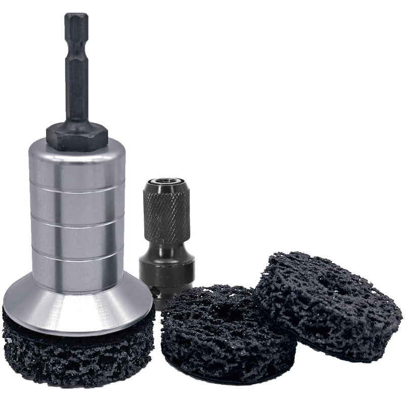 Wheel Hub Cleaning Kit,Brake Hub Cleaning Kit Includes 3 Pads,Holder and Adapter,Fits Power Drill or 1/2" Impact Driven Wrenches Wheel Hub Cleaning Kit