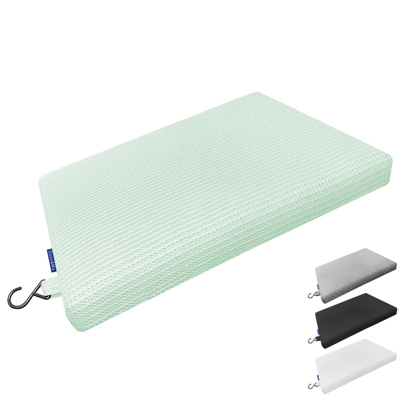 Gooo&Ma Non-Slip Waterproof Shower Seat Cushion Bathtub Pillow Shower Chair Bench Bathtub Cushion - with 3D Mesh & Hook - Bath Pillow，for Elderly，Pregnancy - Washable and Quick Drying(Green) Green
