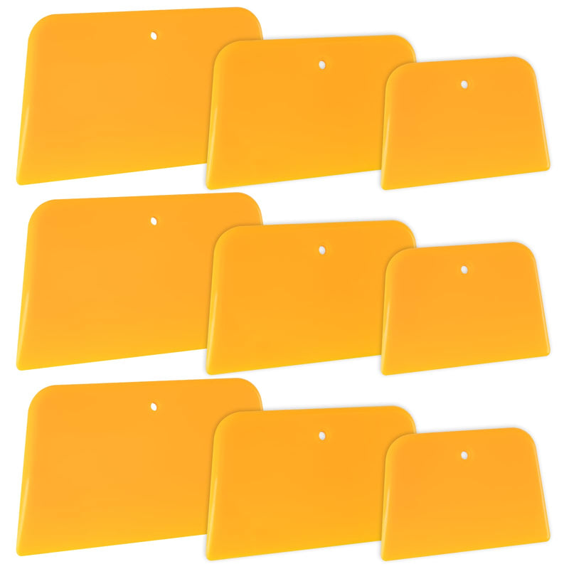 PEASUG Body Filler Spreader, 9 Pack Reusable Plastic Spreader Tool for Automotive Body Applying Fillers, Putties, Glazes, Caulks - Autobody Paint Repairs, 3 Each 4", 5" and 6" 1