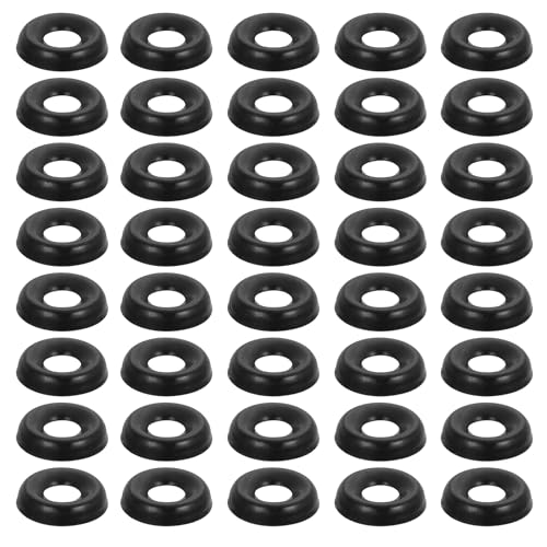 PATIKIL #14 Finish Countersunk Washer, 100pcs 304 Stainless Steel Flat Cup Head Screw Gasket Bolt for Mechanical Accessories Parts DIY Models, Black 100