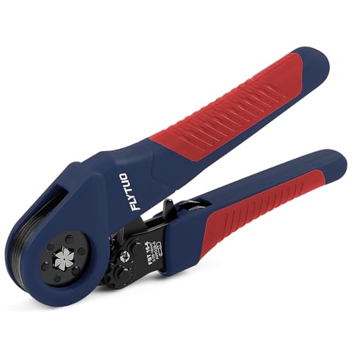 Hexagonal Ferrule Crimping Tool Set, 6 Sides Labor-Saving Crimp Pliers 0.05-16mm²(AWG 28-5), New Designed Self-Adjustable Ratchet Crimping Tool for Cable End Sleeves and Wire Ferrules FST 16-6