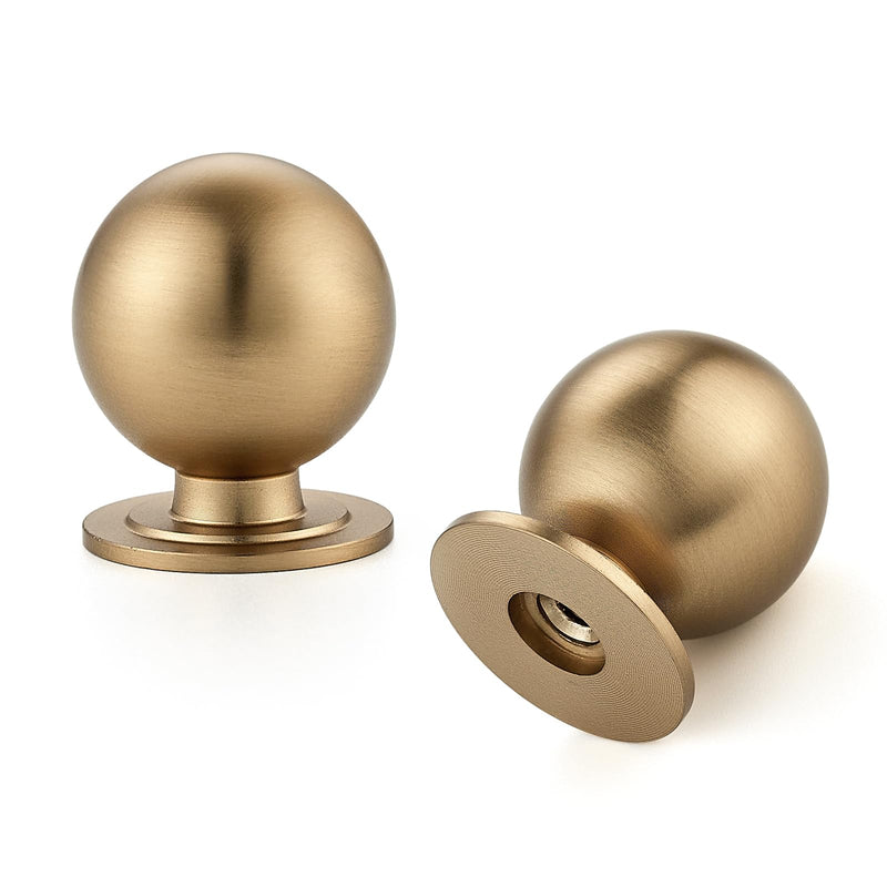 Cabinet Knobs, Round Dresser Knobs, Ball Kitchen Cabinet Hardware, 0.95" Diameter (Champagne Bronze, 12 Pack) Champagne Bronze