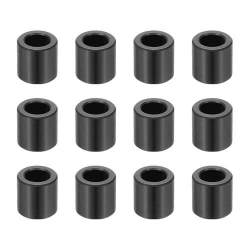 PATIKIL 12PCS Aluminum Spacers, 5/16 x 1/2 Metal Spacers Aluminum 1/2 L Spacer Screw Standoff Round Unthreaded Standoff Bushing for 5/16inch Screw Bolts, Black
