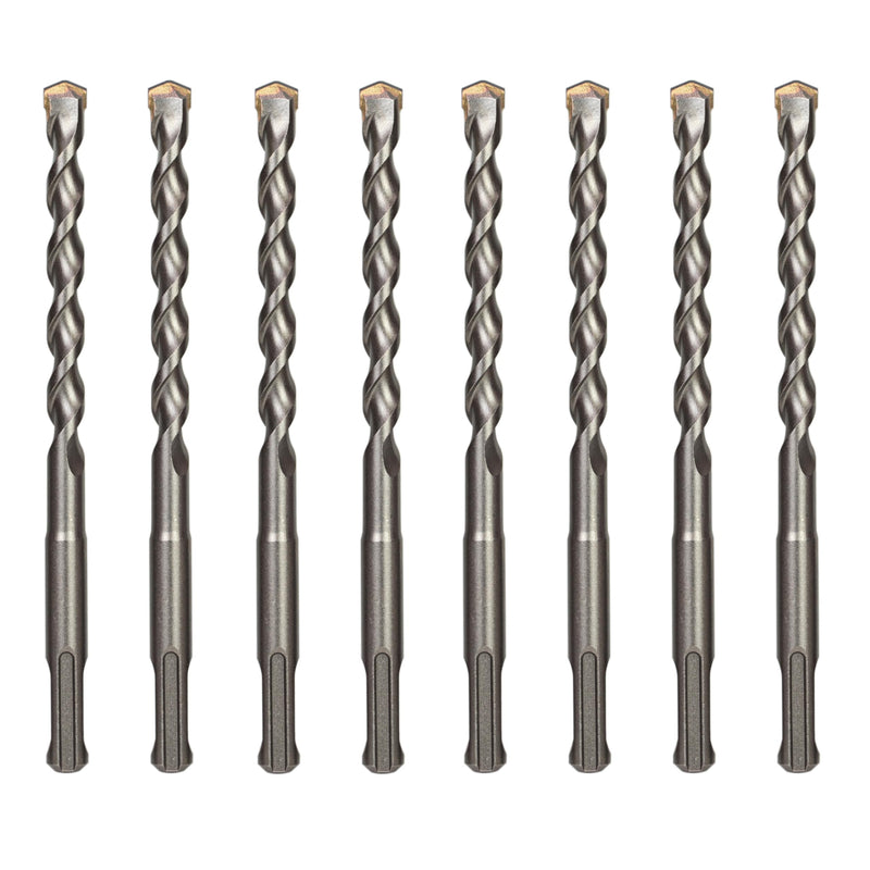 10-Pack 3/8 Inch x 6 Inch SDS Plus Rotary Hammer Drill Bits, Carbide Tipped for Brick, Stone and Concrete (3/8” x 4" x 6")