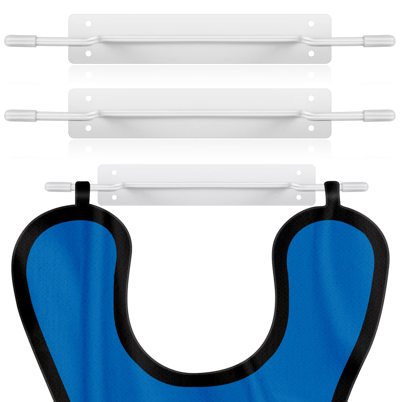 Zonon 2 Pcs X-Ray Apron Hanger 15 x 2 Inch White Coated Apron Rack for X-Ray Radiation, Stainless Steel, Wall Mount