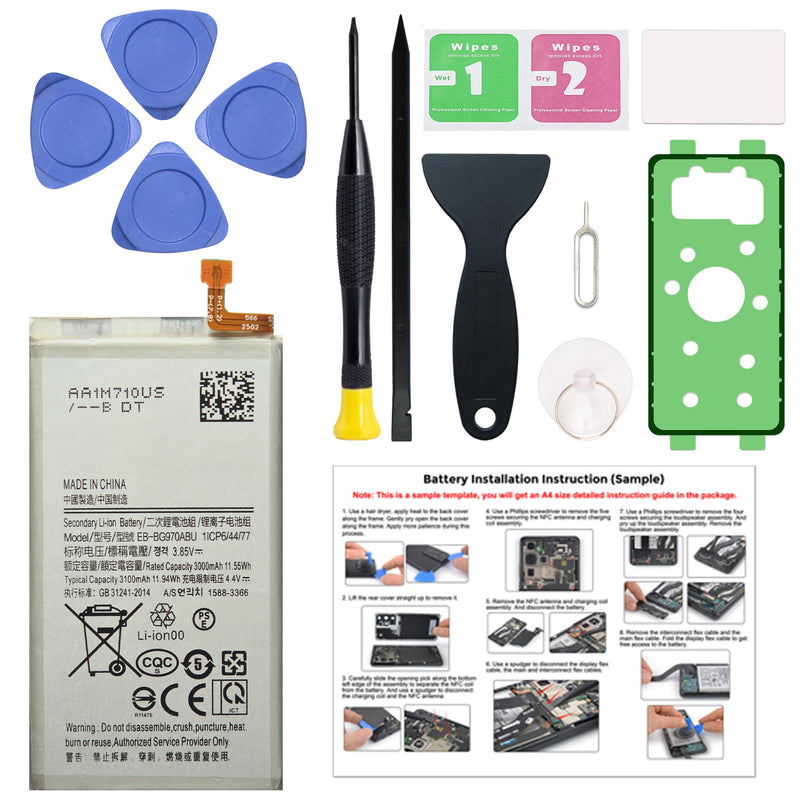 for Galaxy S10e Cellphone Battery Replacement Kit EB-BG970ABU, with Installation Guide & Repair Tools