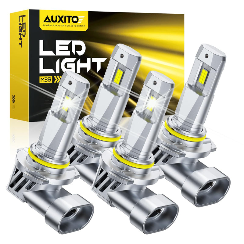 AUXITO 9005 9006 Bulb Combo, 80000LM 6500K White, Mini Size with Cooling Fan, Plug and Play, Pack of 4 9005+9006
