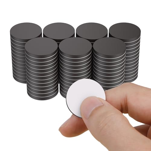 Uniclife 100 Pcs Round Magnets with Adhesive Backing, 20 x 2.1 mm Small Magnets for Crafts, Self Adhesive Magnet Dots, Refrigerator Discs, Sticky Circle Pads for Fridges, Whiteboards, DIY 20mm-Round