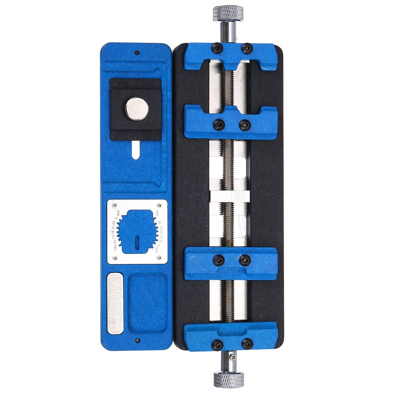PATIKIL Adjustable PCB Fixing Holder,3.5"x7.4"x0.6" Multifunctional PCB Circuit Board Holder Dual Axis Chip Maintenance Fixture PCB Holder Clamp Tool for Phone Repair,1 Set Blue