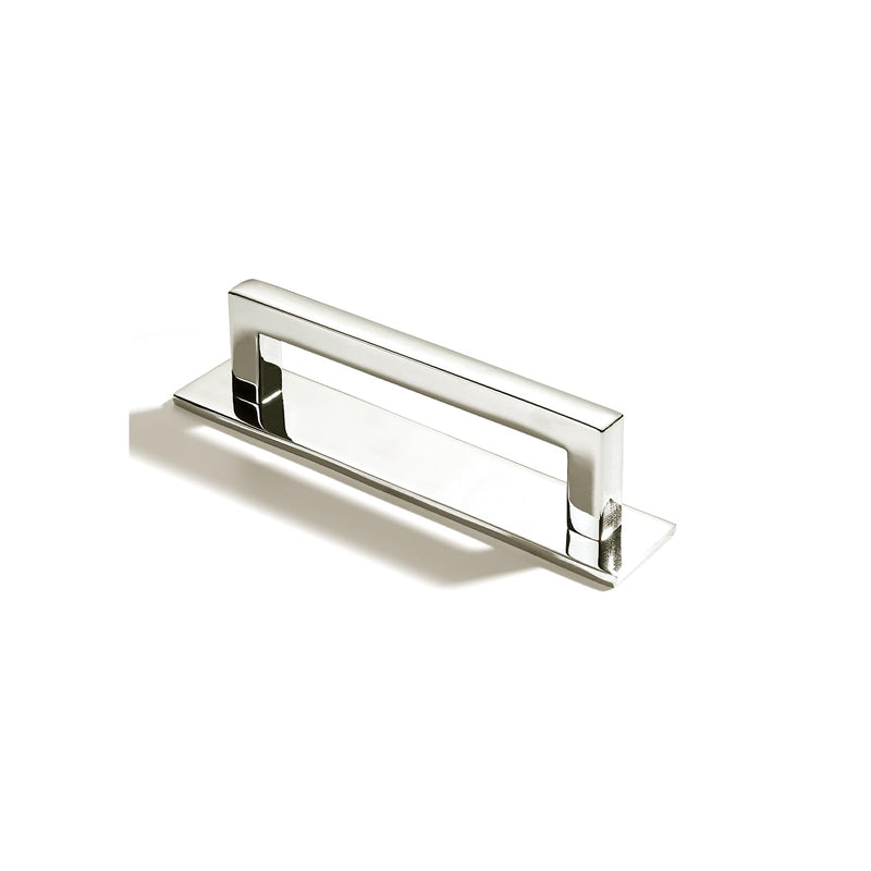 khtumeware 5 Pack 3-1/2 Inch Hole Center Polished Nickel Cabinet Pull with Backplate Solid Heavy-Duty Handles with Base Plate Cabinet Hardware Drawer Pulls Kitchen Cabinet