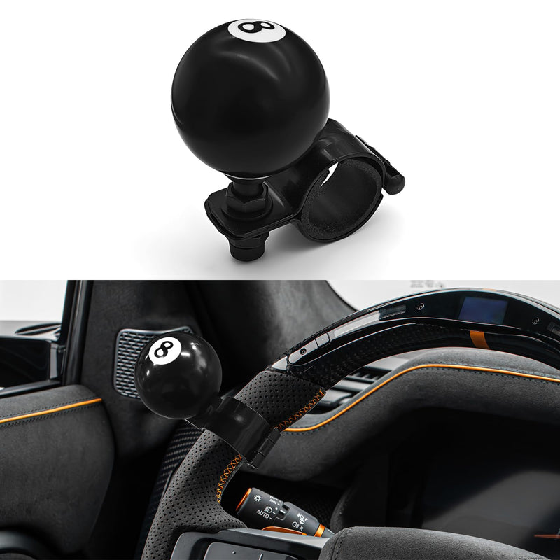 8 Ball Steering Wheel Knob Spinner, Suicide Knob, Heavy Car Turning Suicide Spinner Handle, Universal 360 Degrees Rotation Steering Wheel Accessories Compatible with Most Vehicles